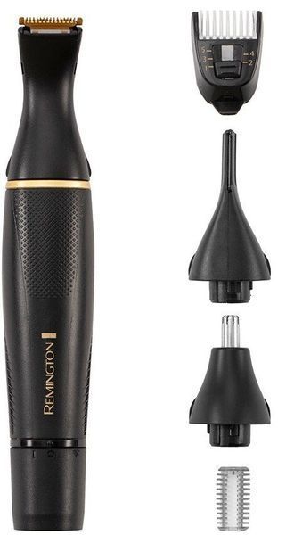 Тример Remington T-Series, для бороди, вусів, окантовки, брови, носа та вух, ААх1, вібраційний мотор, насадок-4, сталь, чорний (NE7000) 371223 фото