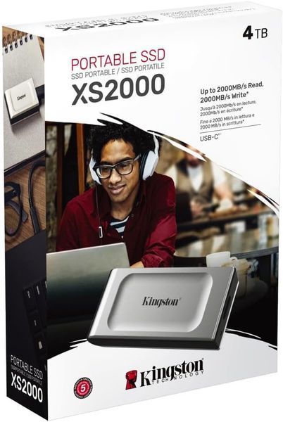 Портативний SSD Kingston 4TB USB 3.2 Gen 2x2 Type-C XS2000 (SXS2000/4000GA) 379847 фото