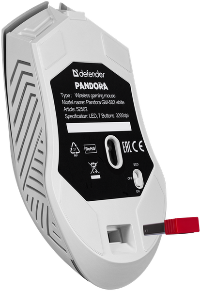 Миша DEFENDER Pandora GM-502 (белый) (52502) 355095 фото