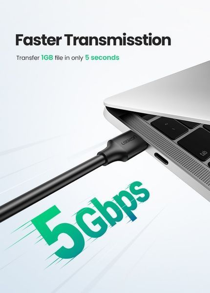 Кабель UGREEN US128 USB-A 3.0 Male To Male Cable 2m Black (10371) 278867 фото