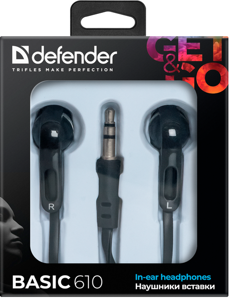 навушники DEFENDER Basic-610 black 306112 фото