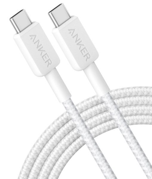 кабель ANKER 322 USB-C to USB-C - 0.9m Nylon (Білий) 307155 фото