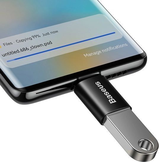 Адаптер Baseus Ingenuity Series Mini OTG Adaptor Type-C To USB-A 3.1 (ZJJQ000001) Black 260602 фото