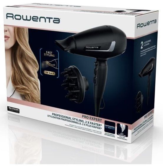 Фен Rowenta Pro Expert, 2100Вт, 3 режими, дифузор, іоніз-я, хол. обдув, чорний (CV8820F0) 368401 фото