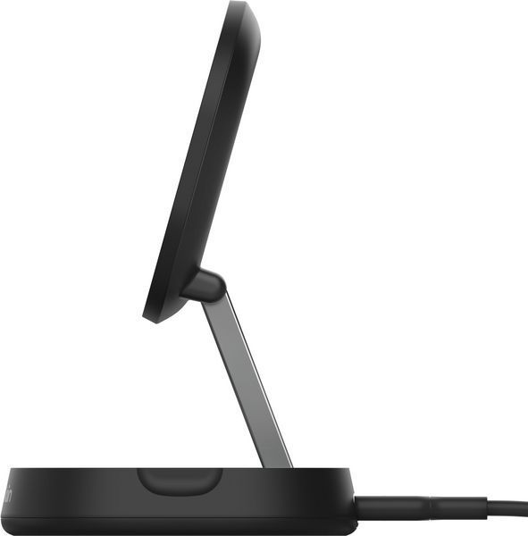 Зарядний пристрій бездротовий Belkin 15Вт Magnetic Stand Qi2, адаптер 20Вт USB-C, чорний (WIA008VFBK) 372381 фото