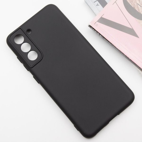 Чохол TPU GETMAN Liquid Silk Full Camera для Samsung Galaxy S21 FE Чорний / Black 323870 фото