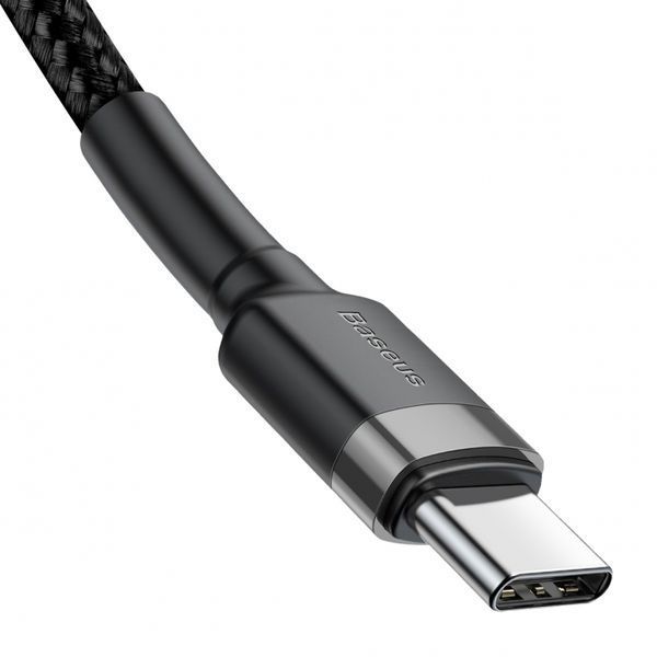 Кабель Baseus Cafule Type-C to Type-C PD 2.0 60W (2m) CATKLF-HG1 (gray/black) 208005 фото