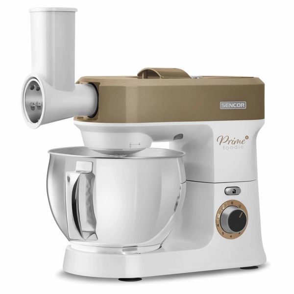 Кухонна машина Sencor 1200Вт, чаша-метал, корпус-пластик, насадок-19, коричнево-білий (STM3787CH) 382539 фото