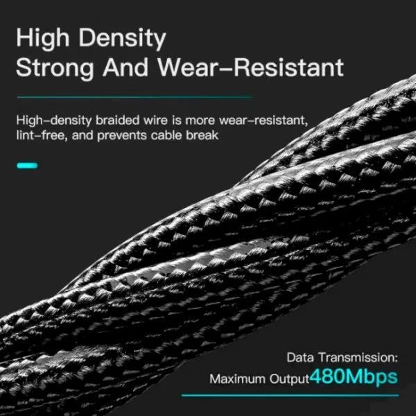 Кабель ESSAGER Rousseau 3A Fast Charging USB Lightning Cable 1m (EXCL-LS01) Black 317293 фото