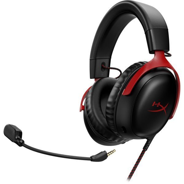 Гарнітура ігрова HyperX Cloud III, mini-jack/USB-A/USB-C, 1.2м/1.3м, чорно-червоний (727A9AA) 364601 фото