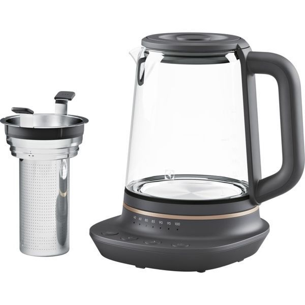 Електрочайник Electrolux 1.7л, Strix, скло, заварник, підтримка температури, чорний (E7GK1-8BP) 369072 фото
