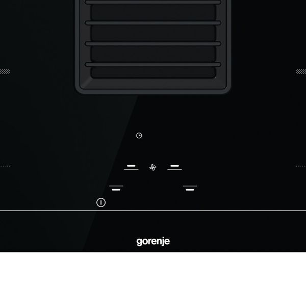 Варильна повверхня Gorenje індукційна, 83см, розширена зона, вбудована витяжка, 620м.куб/год, чорний (HET949BSC) 367502 фото
