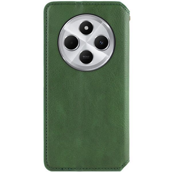 Шкіряний чохол книжка GETMAN Cubic (PU) для Xiaomi Redmi 14C / Poco C75 Зелений 324633 фото