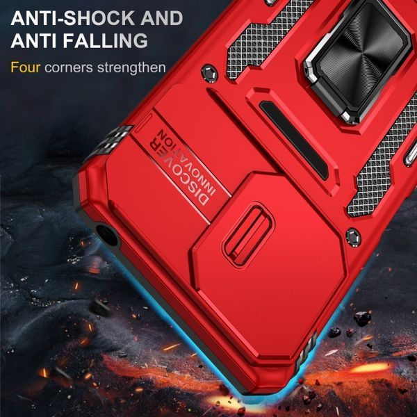 Ударостійкий чохол Camshield Army Ring для Xiaomi Redmi 13C / Poco C65 Червоний / Red 315908 фото