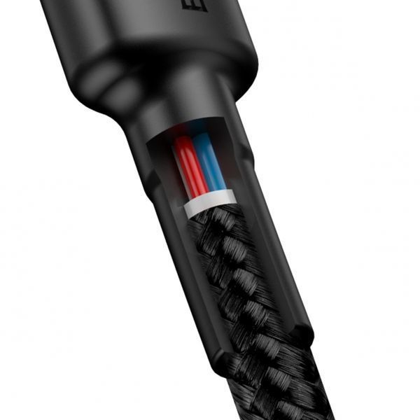 Кабель Baseus Cafule Type-C to Type-C PD 2.0 60W (2m) CATKLF-HG1 (gray/black) 208005 фото