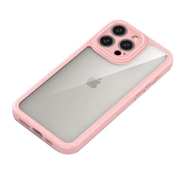 TPU чохол Transparent + Colour 1,5mm для Apple iPhone 13 Pro Max (6.7") Pink 289366 фото