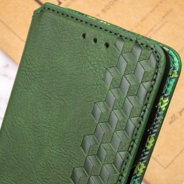Шкіряний чохол книжка GETMAN Cubic (PU) для Xiaomi Redmi 14C / Poco C75 Зелений 324633 фото