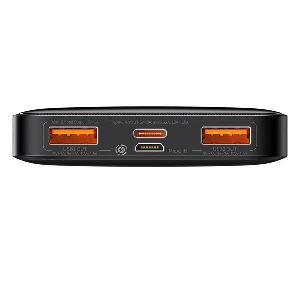 Портативна батарея Baseus 10000mAh Bipow Overseas 20W PPBD050301 Black 267169 фото