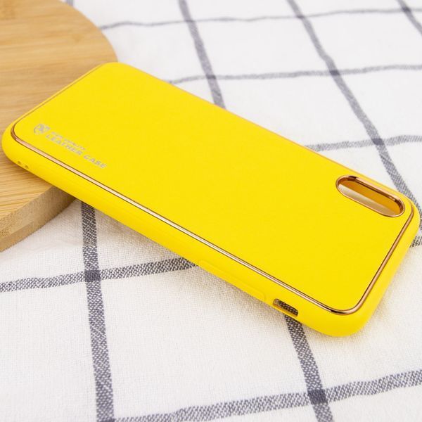 Шкіряний чохол Xshield для Apple iPhone XR (6.1") Жовтий / Yellow 200673 фото