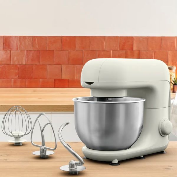 Міксер Tefal планетарний Bake Essential 800Вт, насадки-3, чаша-нерж., метал, 4.8л, білий (QB160138) 371481 фото