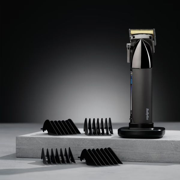 Машинка для стриження Babyliss Super-X Metal Series, акум., насадок-12, сталь з графітовим покриттям, чорно-сріблястий (E991E) 370492 фото