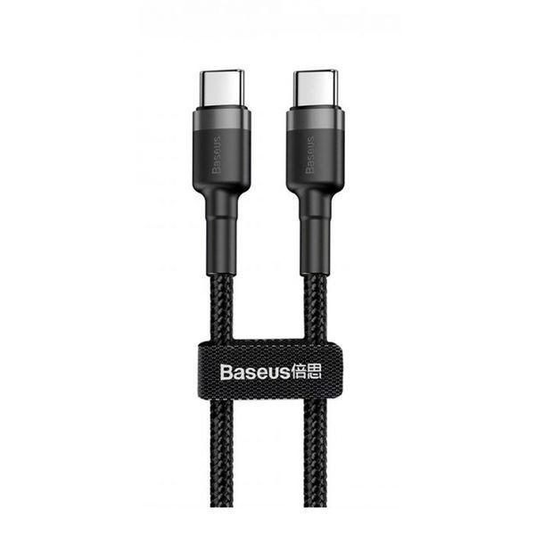 Кабель Baseus Cafule Type-C to Type-C PD 2.0 60W (2m) CATKLF-HG1 (gray/black) 208005 фото