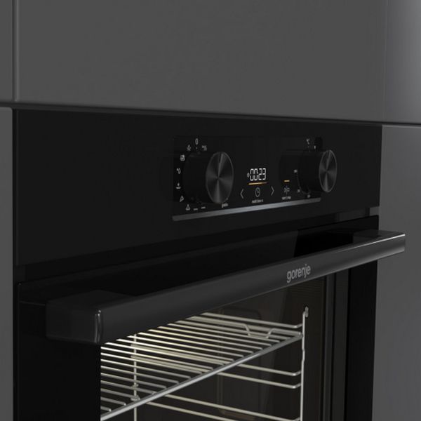 Духова шафа Gorenje електрична, 77л, A+, дисплей, IconLed, піроліз, чорний (BOP6737E02BK) 366587 фото