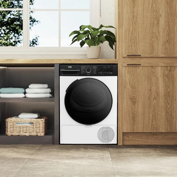 Сушильна машина Beko тепловий насос, 8кг, A++, 60см, дисплей, підсвітка барабану, пар, білий (BM3T48239WPBB2) 374691 фото