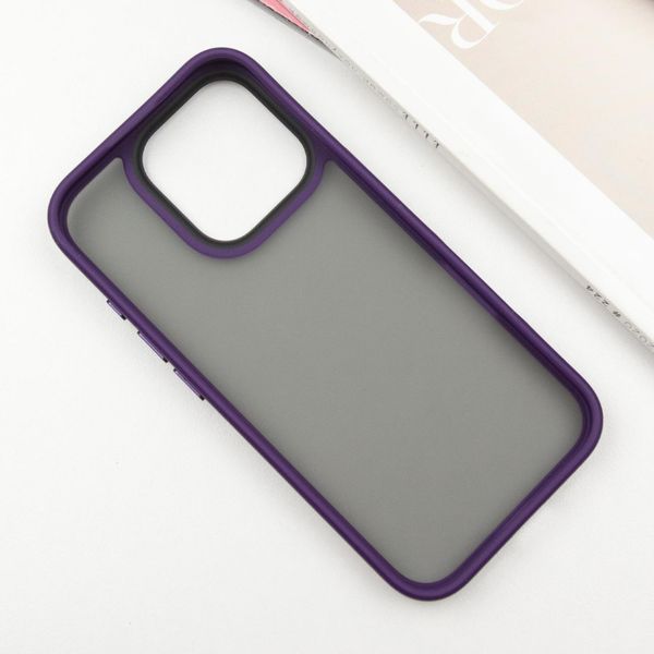 TPU+PC чохол Metal Buttons для Apple iPhone 16 Pro (6.3") Темно-Фіолетовий 318270 фото