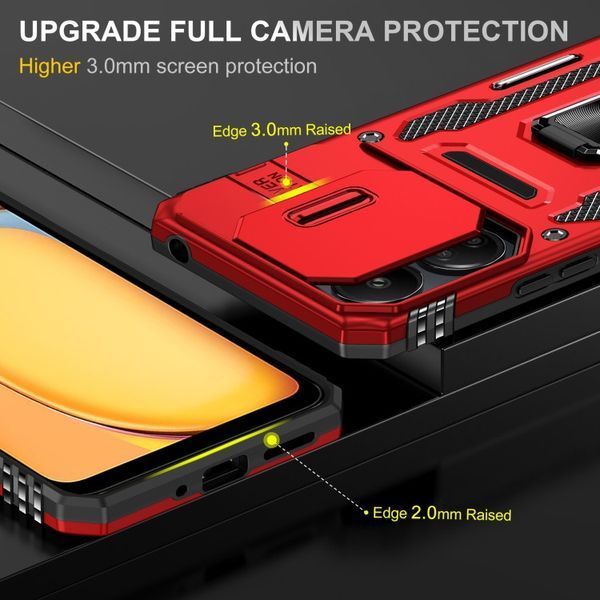 Ударостійкий чохол Camshield Army Ring для Xiaomi Redmi 13C / Poco C65 Червоний / Red 315908 фото