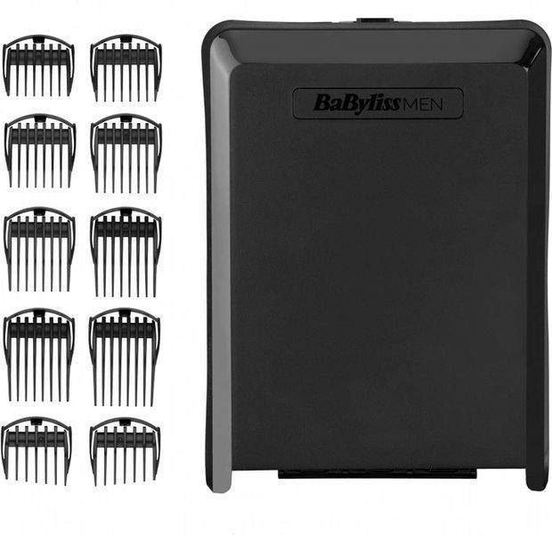 Машинка для стриження Babyliss, мережа+акум., вібраційний мотор, насадок-8, кейс, титан.напил., синій (E986E) 369288 фото