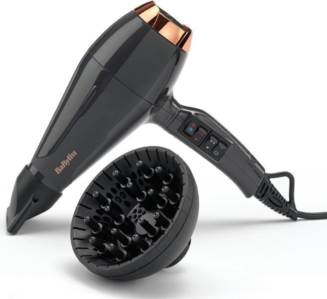 Фен Babyliss Air Pro, 2200Вт, 2 режими, дифузор, іоніз-я, хол. обдув, чорний (6719DE) 365929 фото