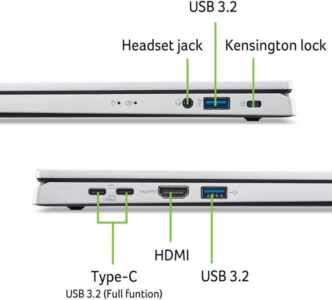 Ноутбук Acer Aspire Go AG15-32P 15.6" FHD IPS, Intel C N150, 8GB, F512GB, UMA, Lin, сріблястий (NX.J8XEU.003) 371470 фото
