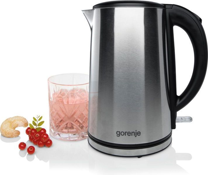 Електрочайник Gorenje, 1,5л, подвійні стінки, Strix контроль, нерж. (K15DWS) 370956 фото