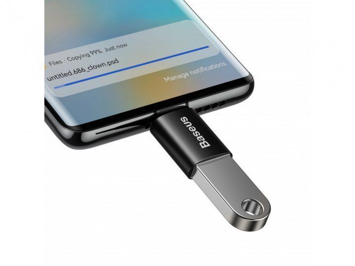 Адаптер Baseus Ingenuity Series Mini OTG Adaptor Type-C To USB-A 3.1 (ZJJQ000001) Black 260602 фото