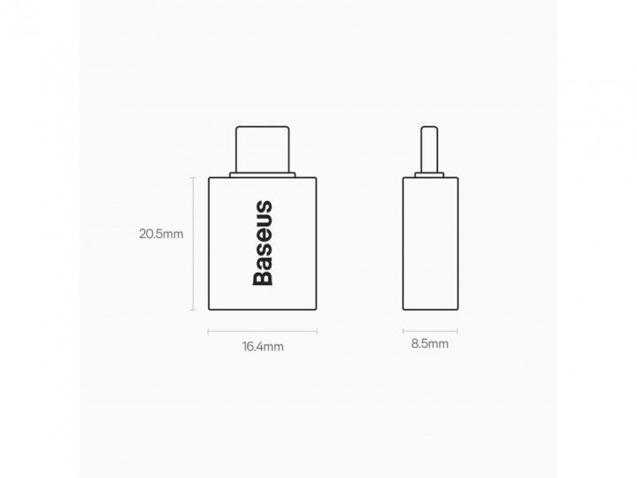 Адаптер Baseus Ingenuity Series Mini OTG Adaptor Type-C To USB-A 3.1 (ZJJQ000001) Black 260602 фото
