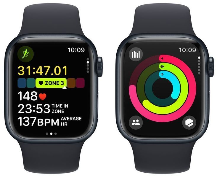 Смарт-годинник Apple Watch Series 9 GPS + LTE 45mm Midnight Aluminum Case With Midnight Sport Band - M/L MRMD3 277578 фото