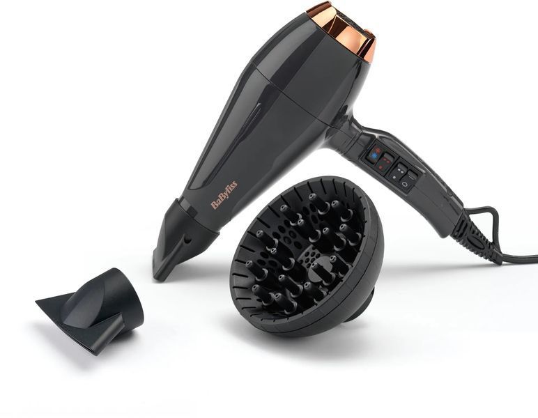 Фен Babyliss Air Pro, 2200Вт, 2 режими, дифузор, іоніз-я, хол. обдув, чорний (6719DE) 365929 фото
