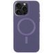 Шкіряний чохол Bonbon Leather Metal Style with MagSafe для Apple iPhone 14 Pro (6.1") Сірий / Lavender 276626 фото 1