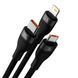 Кабель Baseus Flash SeriesⅡOne-for-three Fast Charging Data Cable USB To M+L+C 100W 1.2m (CASS030001) Black 266308 фото 2