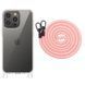 Чохол TPU Transparent with Straps для Apple iPhone 13 Pro (6.1") Light Pink 312898 фото 1