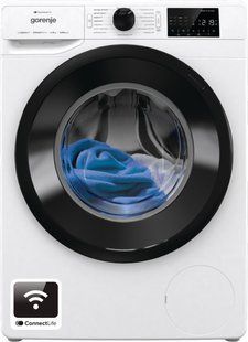 Пральна машина Gorenje фронтальна, 9кг, 1400, A+++, 46,5см, дисплей, інвертор, пара, Wi-Fi, білий (WPNEI94A1SWIFI) 374917 фото