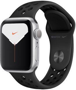 Смарт-годинник Apple Watch Series 5 40mm Nike GPS Aluminum Silver Case Pure Platinum/Black Nike Sport Band (MX3R2) 135141 фото