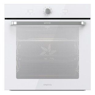 Духова шафа Gorenje електрична, 77л, A, пара, дисплей, макс.темпер.-300, білий (BOS6737SYW) 366588 фото
