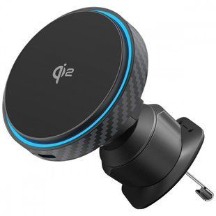 Автомобільний тримач з Бездротовим ЗП Proove Graphite Circle Qi2 15W (WHGC15010001) black 380683 фото