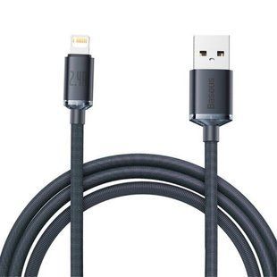 Кабель Baseus Crystal Shine Series Fast Charging Data USB кабель USB To IP 2.4A 2m (CAJY000101) Black 255223 фото