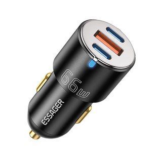 Автомобільний Зарядний пристрій Essager City Dual Typc-C + USB-A Car Charger 66W (ECC2C1A-FF01) Black 355941 фото