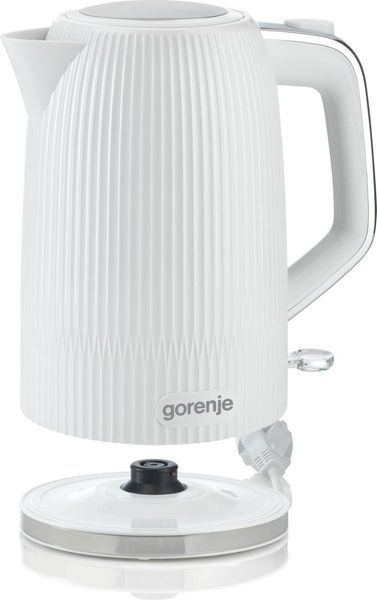 Електрочайник Gorenje 1.7л, Strix-контроль, білий матовий (K17DPW) 370957 фото