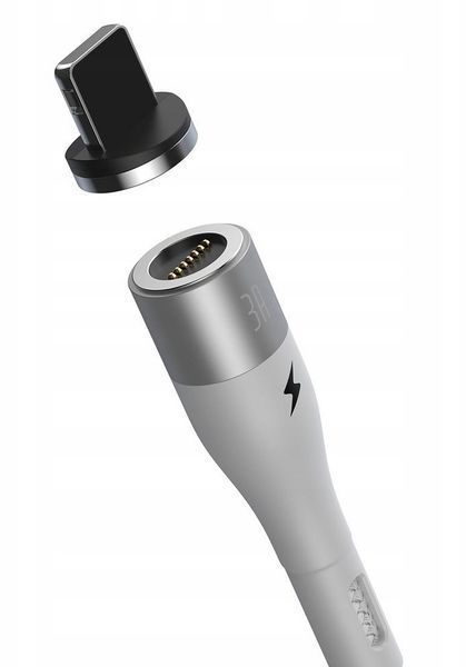 Кабель Baseus Zinc Magnetic Safe Fast Charging Lightning 2.4A (1m) CALXC-K02 (white) 208006 фото