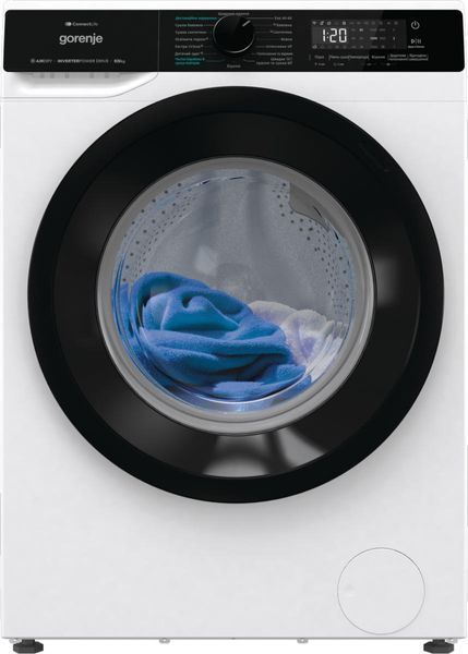 Прально-сушильна машина Gorenje фронтальна, 8(5)кг, 1400, A+, 51см, дисплей, інвертор, Wi-Fi, білий (WD2PA854ADW) 379889 фото